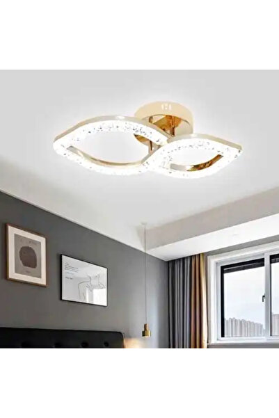 LED CONCEPT Lustra LED cu 3 tipuri de lumina si telecomanda, aurie, ovala, 48...