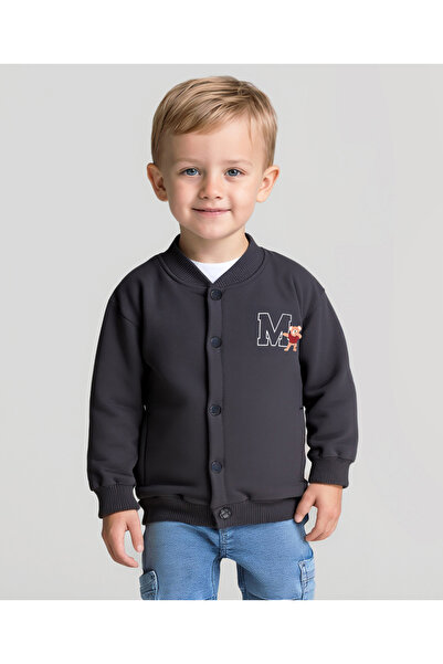 Bonfino BOYS 100% COTTON FLEECE FULL SLEEVES BOMBBER JACKET WITH FRONT BACK H...