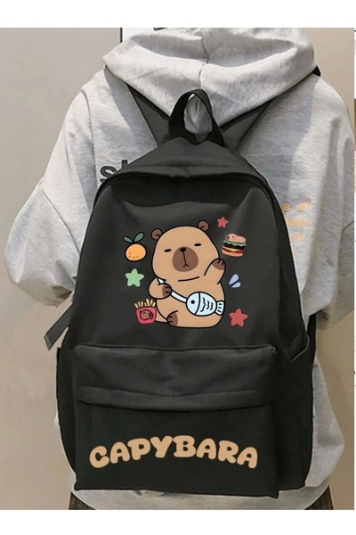 1blood Capybara Costume Printed School, Dershane, Course Printed Backpack