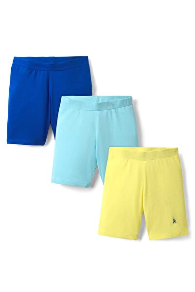 Pine kids Cotton Lycra Knit Above Knee Length Solid Cycling Shorts (Pack of 3) - Multicolor