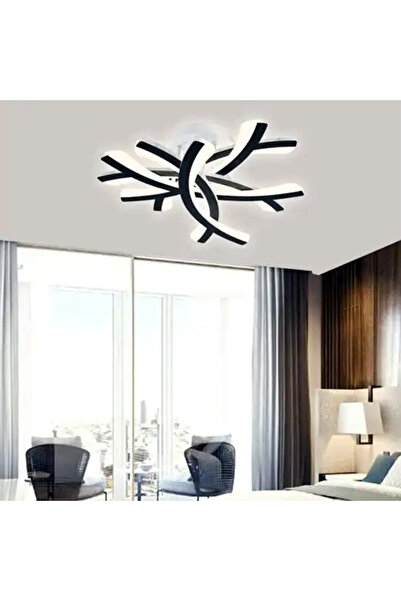 LED CONCEPT LED chandelier with 3 types of light and remote control, black, asymmetrical, 120W, dimmable, 50x50x15cm
