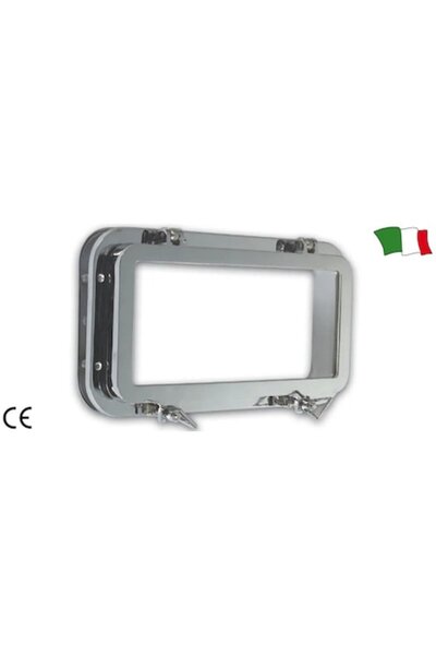 GFN Hublou dreptunghiular din alamă cromată, 152 x 310 mm, Sticlă 125 x 285 mm, Deschidere 27 mm, Contor f