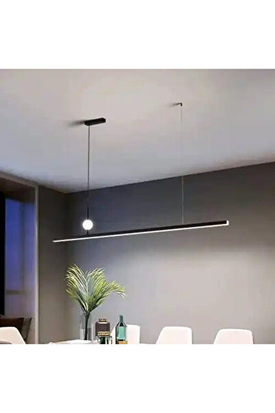 LED CONCEPT Lustra LED cu 3 tipuri de lumina si telecomanda, neagra, liniara,...
