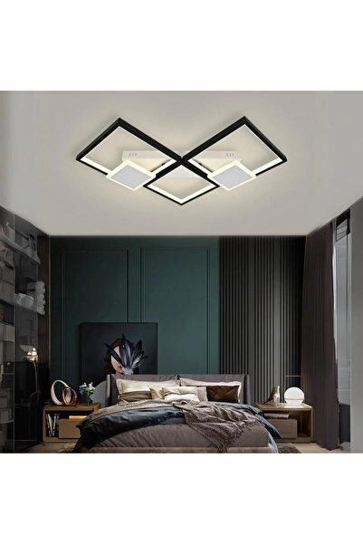 LED CONCEPT LED chandelier with 3 types of light and remote control, 120W, dimmable, black with white