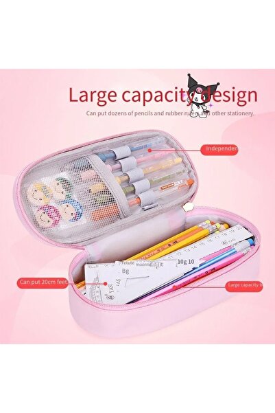 Fillikutum Sanrio Cinnamoroll PU Deri Büyük Kapasiteli Taşınabilir Kalem Kutusu 22×6×11 Cm
