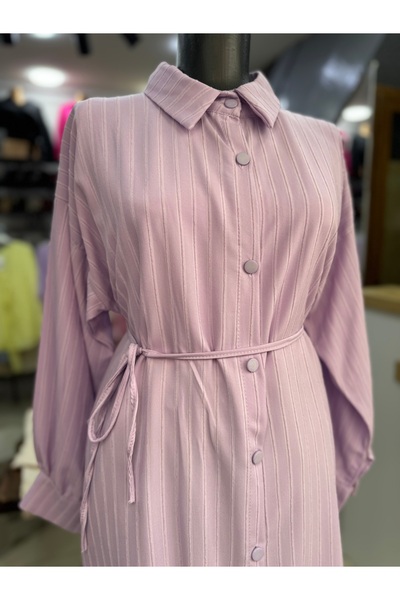 ALVESA Boydan Düğmeli Salaş Modern Tunik Gömlek