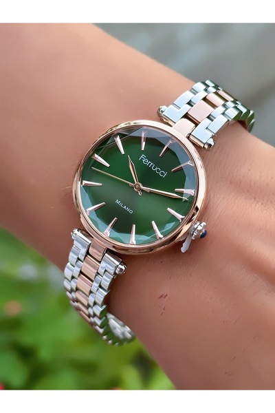 Ferrucci Steel Cord Women's Wristwatch 3 Atm Waterproof with 2 Years Warranty Mechanism