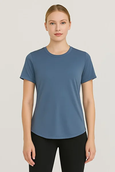 Kübra Tekstil Women's Sports T-Shirt Breathable Quick Dry Relaxed Fit Training Top, Women's T-Shirt