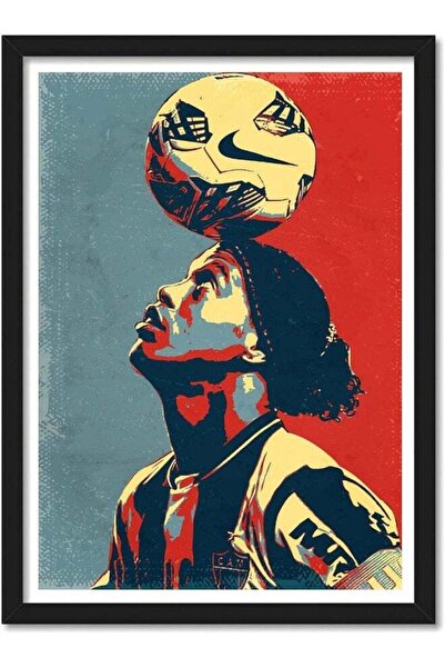 Emoda home Trove ملصق رونالدينيو بوبارت مؤطر، متعدد الألوان، مطبوع، 10 بوصة ×...