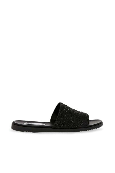 Steve Madden Womens Cary Black Flat Sandals