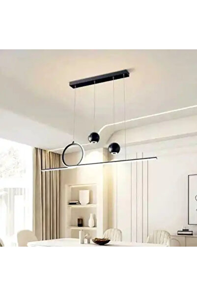 LED CONCEPT Lustra LED cu 3 tipuri de lumina si telecomanda, neagra, liniara,...