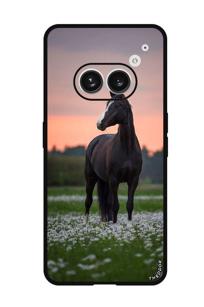 Theodor جراب واقٍ مضاد للخدش والصدمات لهاتف Nothing Phone (2a) Black Horse