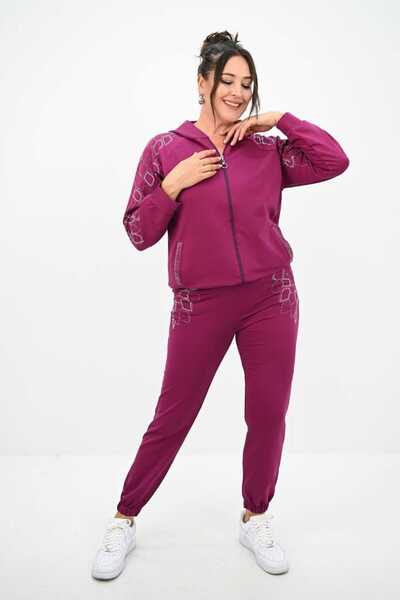 Bigsize Women's plus size tracksuit with rhinestones 8129
