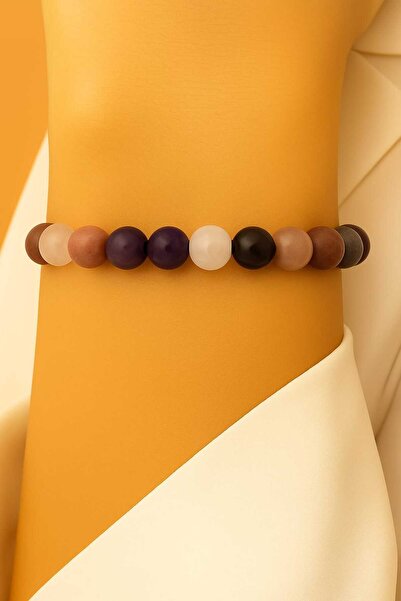 AYDESİA Love Bracelet – Amethyst, Pink Quartz, Rhodonite Natural Stone