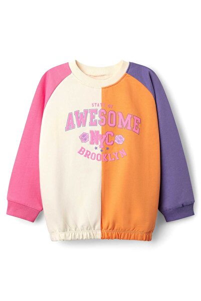Babyhug Terry Knit Raglan Sleeves Top & Lounge Pants Set With Text Print - Multicolour