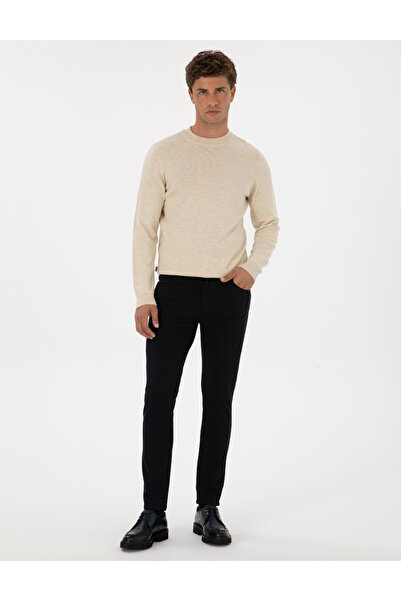 Pierre Cardin بنطال قماش أزرق داكن بقصة ضيقة 50310857-VR033