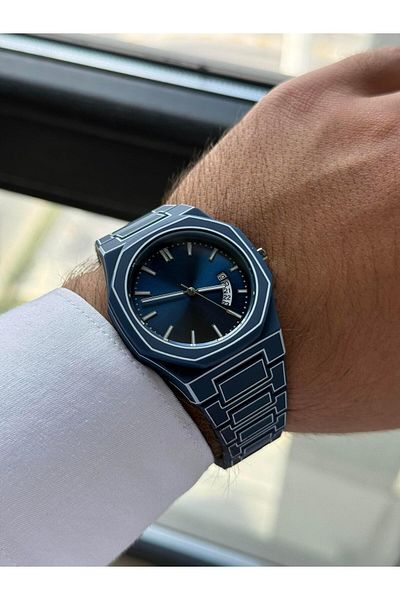 RoseandRoses Mirzen Silicone Men's Wristwatch Navy Blue