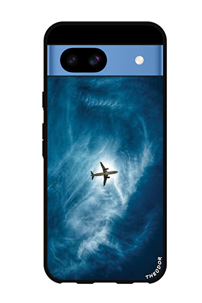 Theodor غطاء حماية مضاد للخدش والصدمات لهاتف Google Pixel 8a، طائرة في السماء