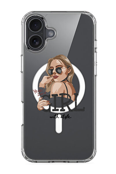 Theodor جراب ماج سيف متوافق مع آيفون 16، غطاء ممتص للصدمات للهاتف - فتاة أنيقة