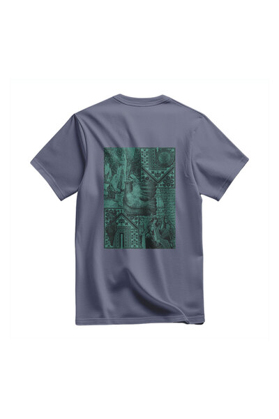 Zaytoon Unisex Short Sleeve Dove and Antique Collage Printed T-Shirt S to 2XL T300032