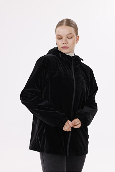 freemen Γυναικείο μαύρο ύφασμα Nova με κουκούλα ελαφρύ και ανθεκτικό κομψό εποχιακό αδιάβροχο αδιάβροχο