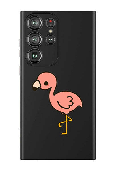 Theodor غطاء حماية سائل من السيليكون المقاوم للصدمات لهاتف سامسونج جالاكسي S24 ألترا (أسود) - فلامنجو