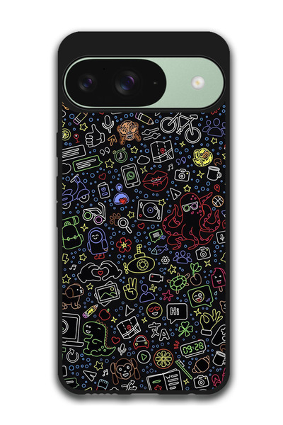 Theodor جراب واقٍ مضاد للخدش والصدمات لهاتف Google Pixel 9 أشياء عشوائية