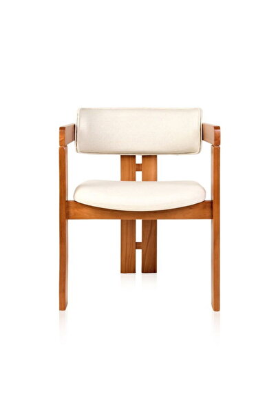 Just Home Town Sandalye - Krem / Ceviz - 75x47x56 cm