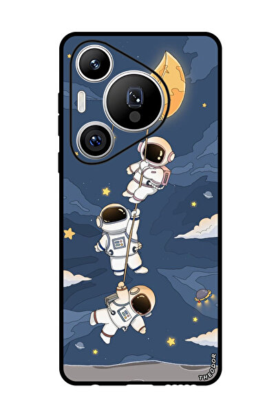 Theodor جراب واقٍ مضاد للخدش والصدمات لهاتف هواوي بيورا 70 برو بلس، تصميم رواد فضاء معلقين