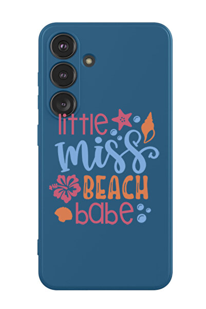 Theodor غطاء حماية سائل من السيليكون المقاوم للصدمات لهاتف سامسونج جالاكسي S24 (أزرق) - ليتل ميس بيتش بيبي