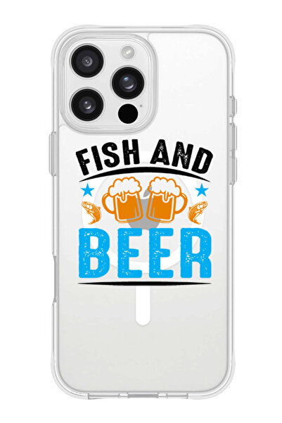 Theodor جراب ماج سيف لهاتف آيفون 16 برو، غطاء حماية مقاوم للصدمات لهاتف آيفون - أسود فيش آند بير