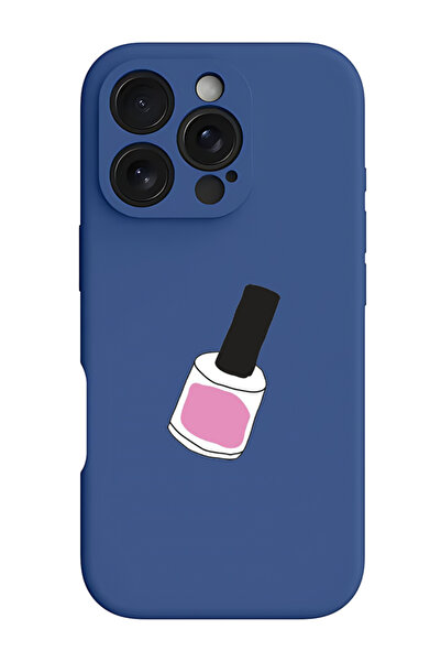 Theodor iPhone 16 Pro Blue Protective Liquid Silicone Shockproof Case - Nail ...