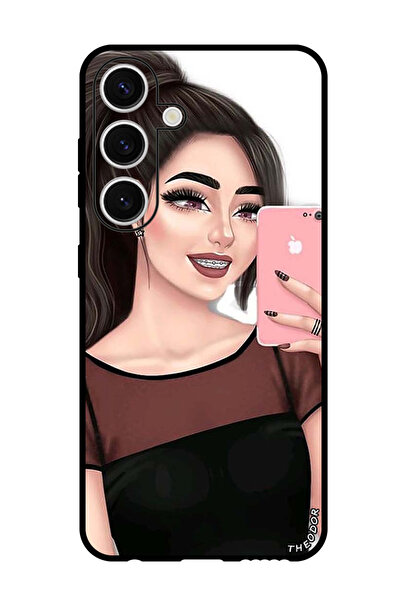 Theodor جراب واقٍ مضاد للخدش والصدمات لهاتف Samsung Galaxy S24 لالتقاط صور سيلفي