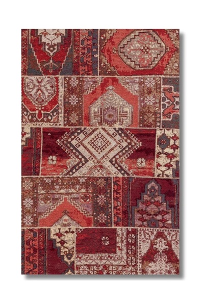 Halımax Drom Dokuma Taban Makinede Yıkanabilen Kilim Kaymaz Şönil Patchwork V...