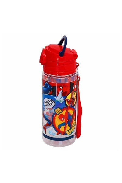 tüftürük Licensed Plastic Flask with Straw 500 ml Red