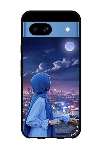 Theodor جراب واقٍ مضاد للخدش والصدمات لهاتف Google Pixel 8a، فتاة محجبة تنظر ...