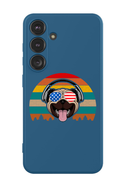 Theodor جراب حماية من السيليكون السائل المقاوم للصدمات لهاتف سامسونج جالاكسي S24 (أزرق) - مع سماعات رأس