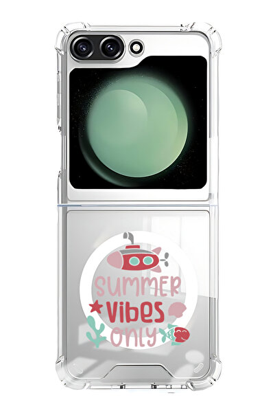 Theodor غلاف لهاتف Samsung Galaxy Z Flip 5 متوافق مع MagSafe، جراب مقاوم للصدمات، مناسب لأجواء الصيف فقط