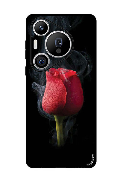 Theodor جراب واقٍ مضاد للخدش والصدمات لهاتف هواوي بيورا 70 برو بلس، لون أحمر وردي