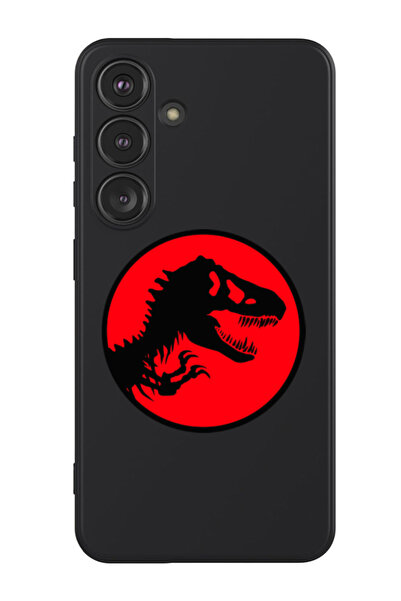 Theodor غطاء حماية من السيليكون السائل المقاوم للصدمات لهاتف سامسونج جالاكسي S24 (أسود) - جوراسيك بارك