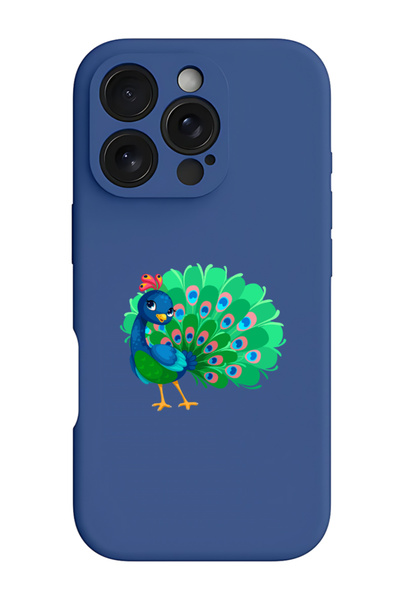 Theodor غطاء حماية سيليكون سائل مقاوم للصدمات لجهاز iPhone 16 Pro أزرق - طاووس