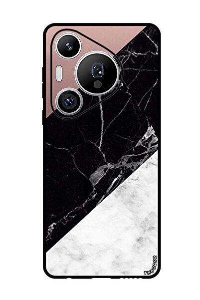 Theodor جراب واقٍ لهاتف هواوي بيورا 70 هايت وسطح رخامي أسود سادة