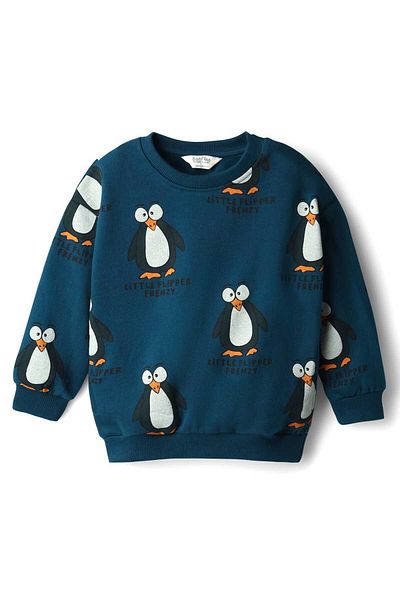 Bonfino Sweatshirt & Joggers Co-Ord Set With Penguin Print - Blue
