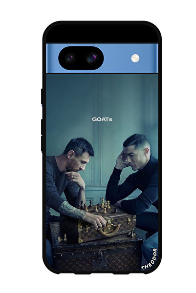 Theodor جراب واقٍ مضاد للخدش والصدمات لهاتف Google Pixel 8a، تصميم شطرنج ميسي...