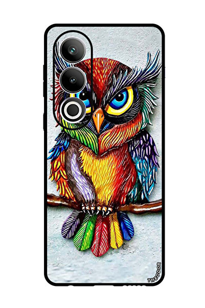 Theodor غطاء حماية مضاد للخدش والصدمات لهاتف OnePlus Ace 3V بتصميم بومة ملونة