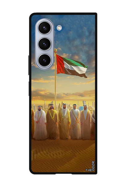 Theodor جراب حماية لهاتف سامسونج جالاكسي زد فولد 6 علم الإمارات العربية المتح...