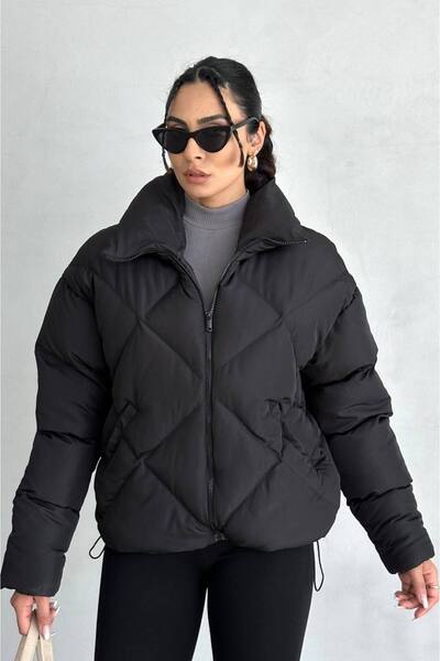 schlank Women's Black Oversize down Coat – Winter Coat with Hood, Zipper and Pockets