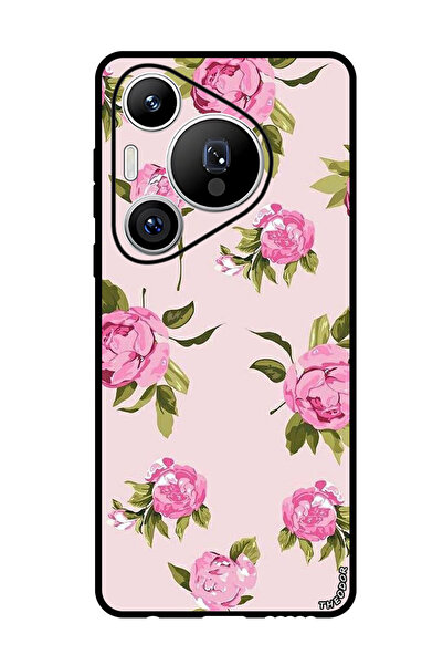 Theodor جراب حماية لهاتف هواوي بيورا 70 برو بلس H& رسمة زهرة وردية