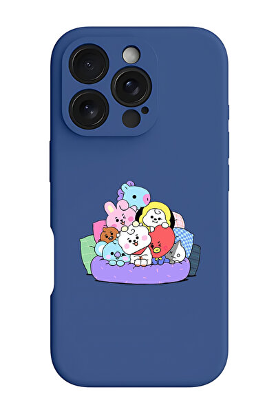 Theodor جراب سيليكون سائل واقٍ مقاوم للصدمات لهاتف iPhone 16 Pro أزرق - حيوان...