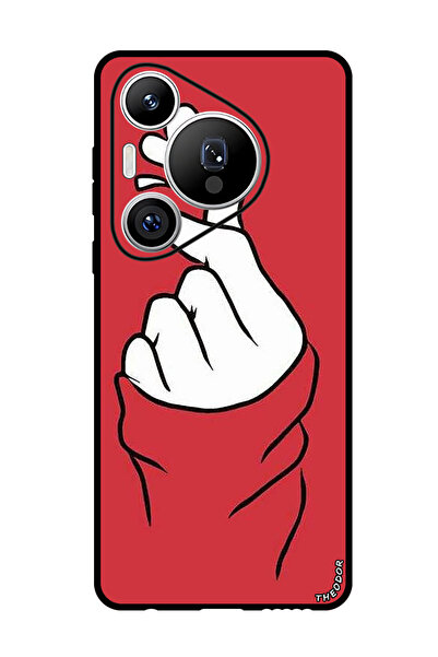 Theodor جراب واقٍ مضاد للخدش والصدمات لهاتف هواوي بيورا 70 برو سناب لوف أحمر